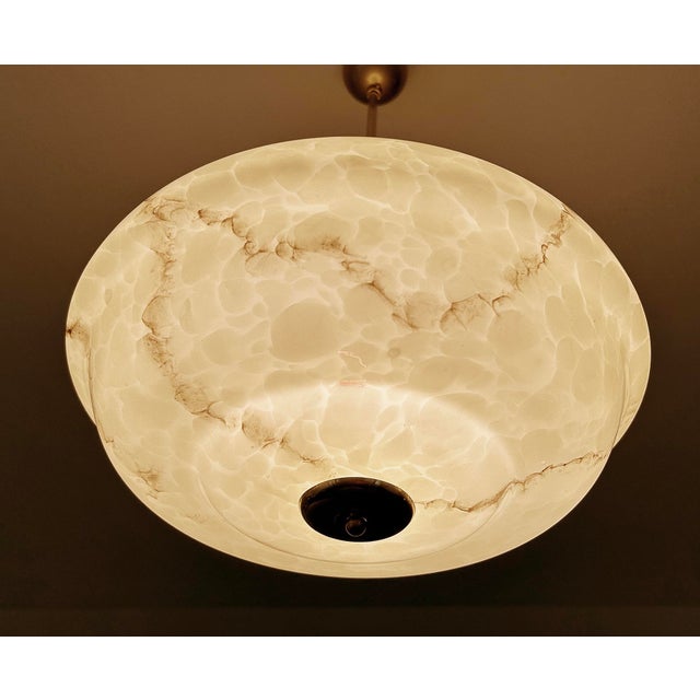Art Deco Pendant Light in Marble Glass, 1930s For Sale - Image 11 of 18