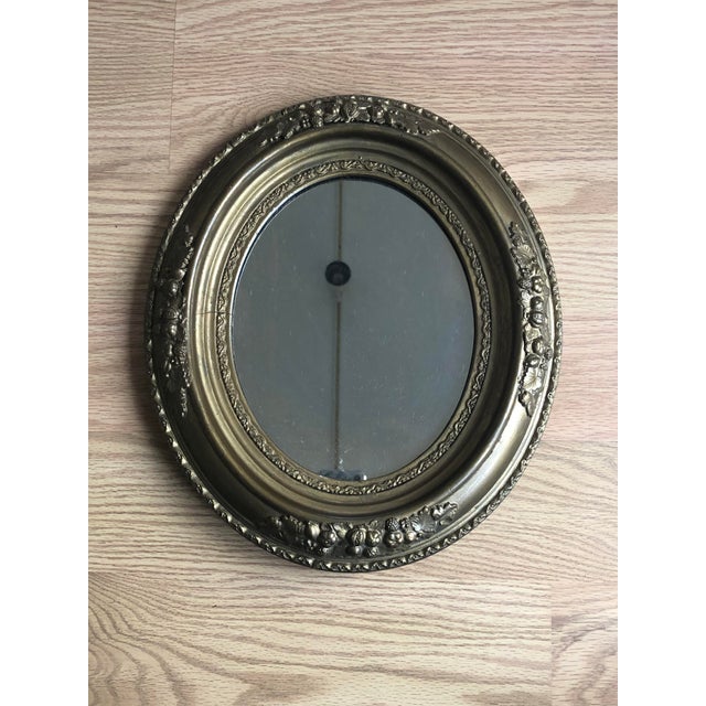 1920s Vintage Brass Oval Mirror Chairish