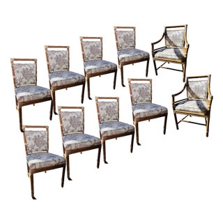 10 McGuire Mid 20th Century, Target Back Rattan Chairs. Beautifully, Professionally Restored With 2 Arm Chairs Included For Sale
