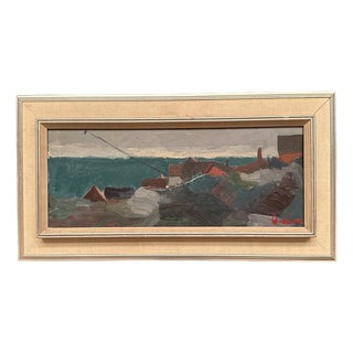 Kai Christensen, Coastal Landscape, 1950s, Oil Painting on Canvas, Framed For Sale