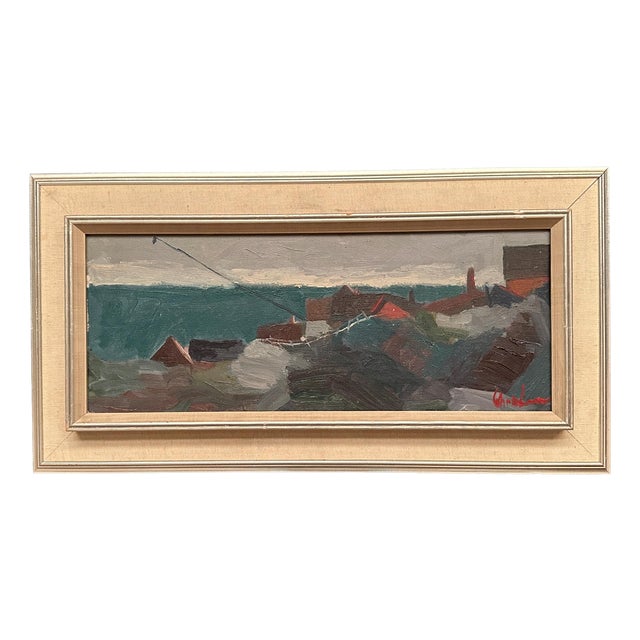 Kai Christensen, Coastal Landscape, 1950s, Oil Painting on Canvas, Framed For Sale