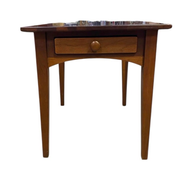 A refined, versatile piece this Vintage Ethan Allen cherry wood side table pairs classic craftsmanship with everyday...