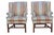 Baker Furniture Company Vintage Baker Furniture Celadon & Rust Striped Wingback Chairs With Nailhead Trim — Pair For Sale - Image 4 of 18