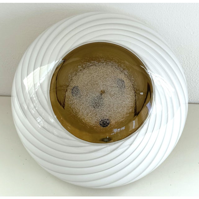 Mid-Century Modern Italian Magic Eye Murano Glass Flush Mount by Venini, 1970s For Sale - Image 18 of 18