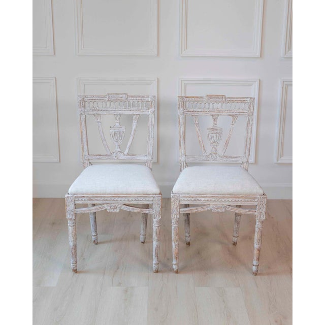 Pair of Swedish Gustavian Period Dining Chairs, Late 18th Century For Sale - Image 4 of 11