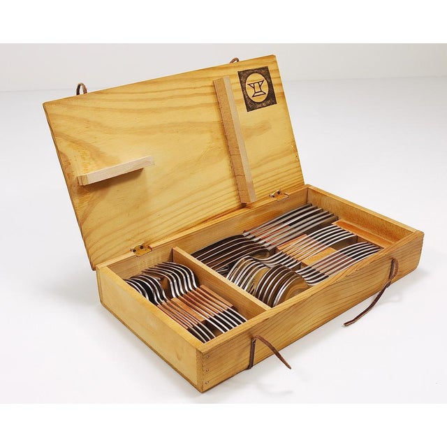 Austrian Boxed Flatware Cutlery for Six People, 1950s, Set of 30 For Sale - Image 12 of 17