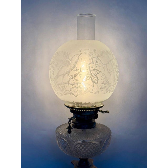 Victorian Stunning 29” 1875 Sheffield Sterling Silver and Cut Glass Corinthian Banquet Lamp For Sale - Image 3 of 18