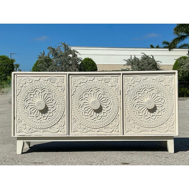 Vintage Hand Carved Credenza For Sale - Image 10 of 12