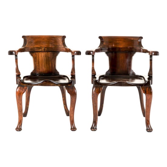 Set of Captains Chairs in Mahogany For Sale