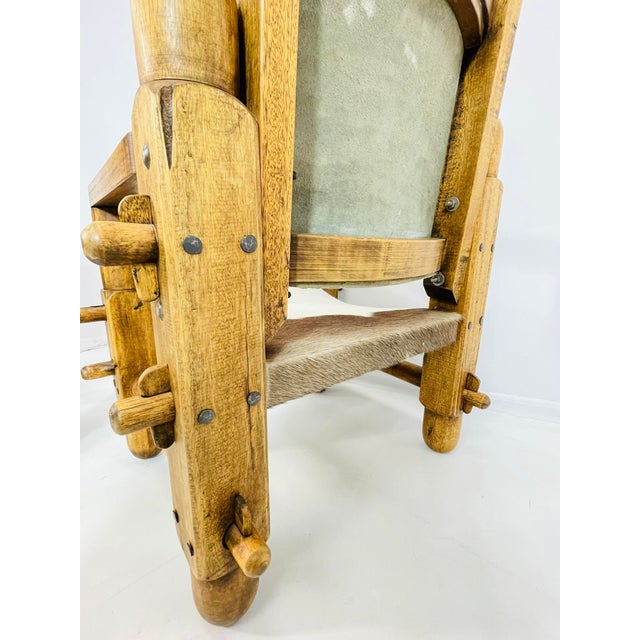 Pair of Safari Style Chairs With Cowhide Upholstery, Brazil 1960's For Sale - Image 10 of 12