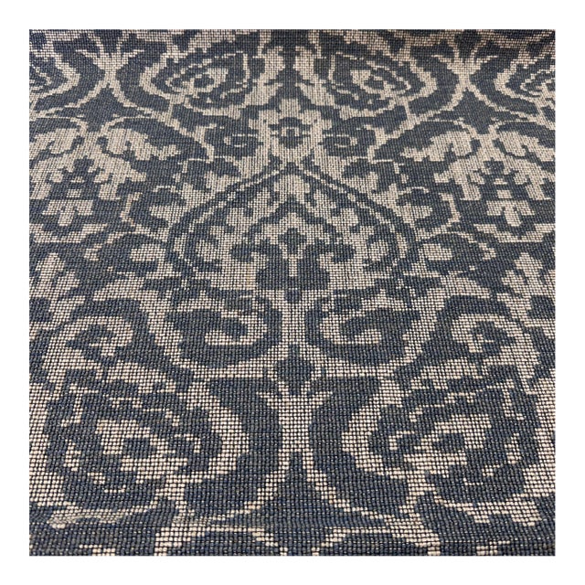 Brentano Loire Provencal Blue Jacquard Damask Upholstery Fabric For Sale