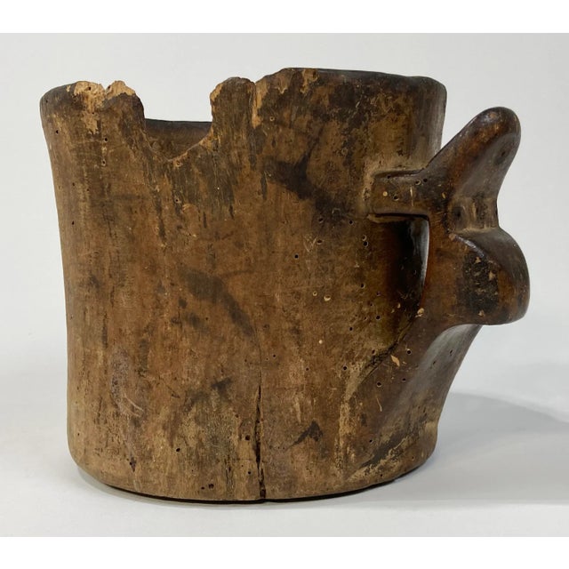 Antique primitive hand-carved wood vessel found in the south of France. Features a wonderful patina with many handmade...