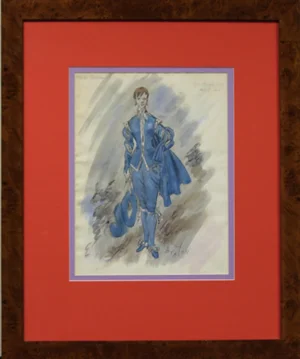 1950s Miss Parlow [As] the Blue Boy Act II of Landscape With Figures Original Watercolour Painting by Cecil Beaton, Framed
