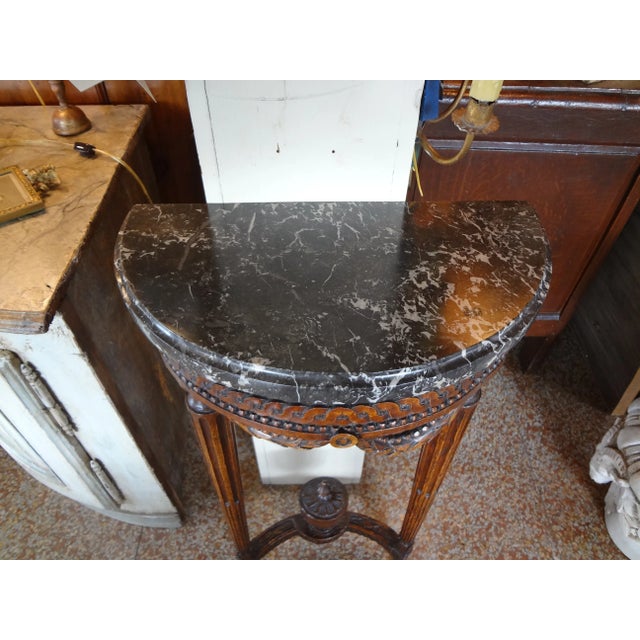 French Louis XVI Demi Lune Console Table For Sale - Image 3 of 9