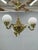 Czech Neo-Baroque Brass Chandelier with Opaline Glass Globes, 1930s For Sale - Image 3 of 13