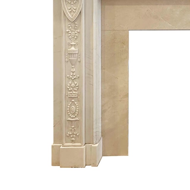 Stone English Marble Mantel - Carved Statuary Marble For Sale - Image 7 of 11