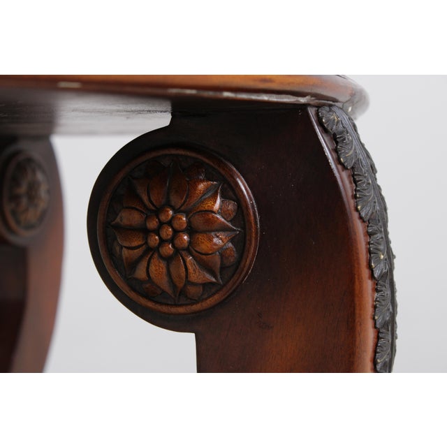 Theodore Alexander Round Sunburst 2 Drawer Center Table For Sale - Image 14 of 17