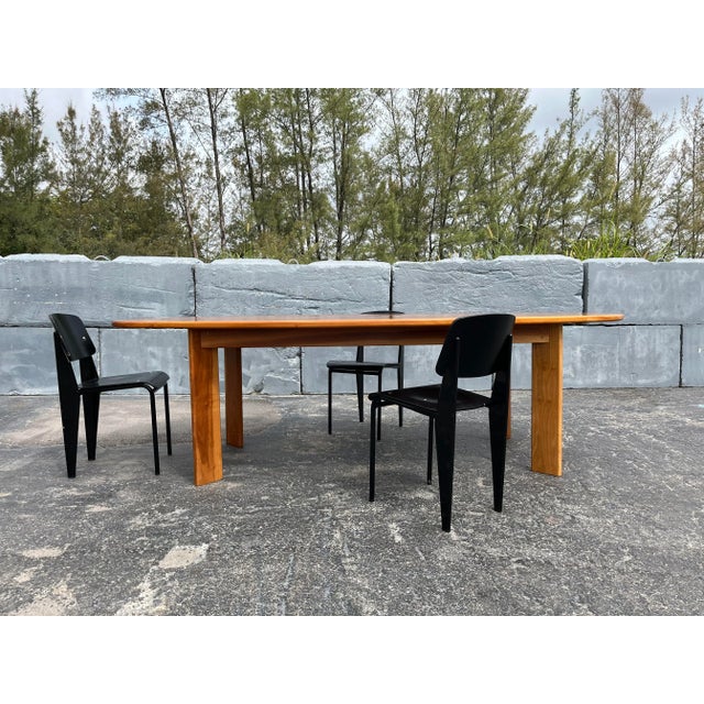 1980s Dining Table or Desk in the Manner of Charlotte Perriand, Solid Wood For Sale - Image 12 of 12