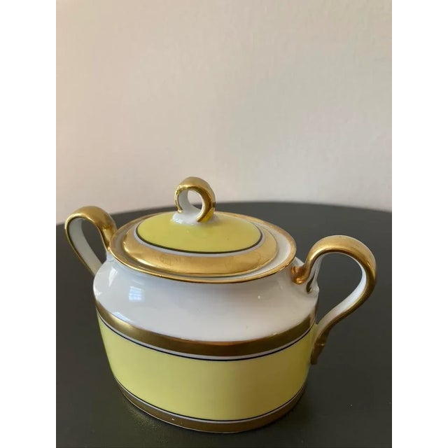 Yellow Richard Ginori Italian Contessa Yellow and Gold Porcelain Sugar Bowl With Lid For Sale - Image 8 of 12