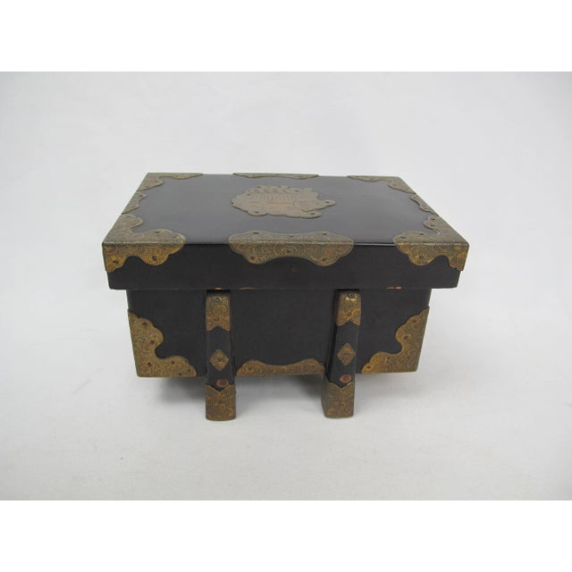 Antique Japanese Bronze Mounted Black Lacquer Box Chairish