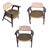 Mid-Century Dark Oak Accent Armchairs W/ Beige Seat by Paoli Furniture, Set of 3 For Sale