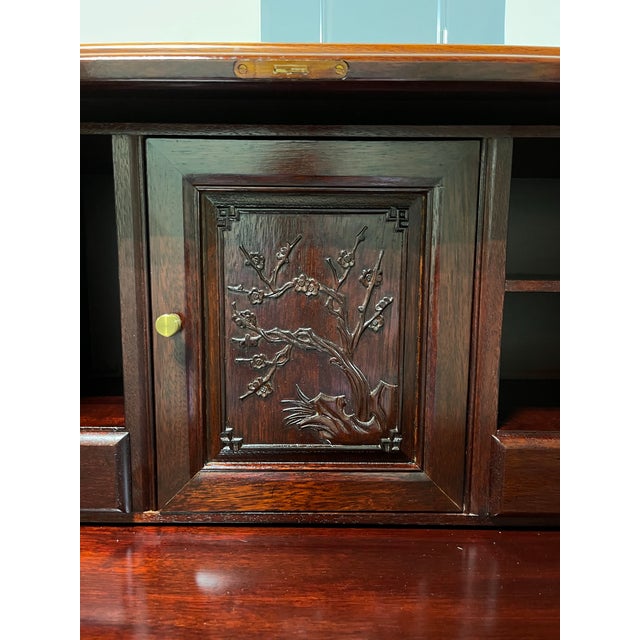 Wood George Zee Style Roll Top Desk, Antique Wood, Vintage Design, Usa For Sale - Image 7 of 11