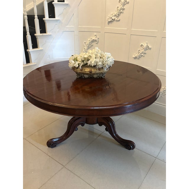 Antique Victorian Circular Tilt-Top Dining Table in Mahogany, 1860 For Sale - Image 6 of 10