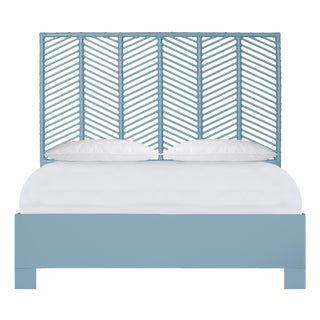 Liam Platform Bed Double - Pool Blue For Sale