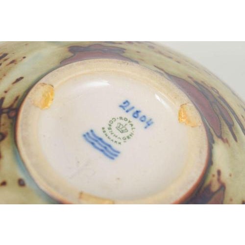 Low Stoneware Bowl with Concentric Pattern by Kresten Bloch for Royal Copenhagen, 1970s For Sale - Image 4 of 5