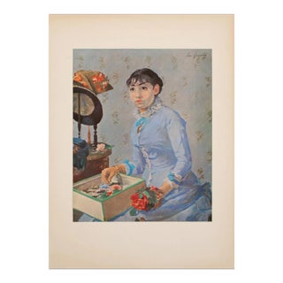 1951 After Eva Gonzales "The Modist", First Edition Impressionist Parisian Lithograph For Sale