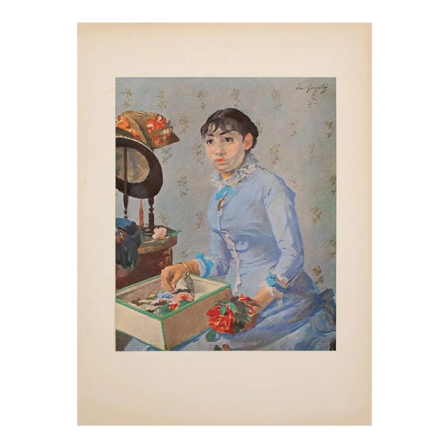 1951 After Eva Gonzales "The Modist", First Edition Impressionist Parisian Lithograph For Sale