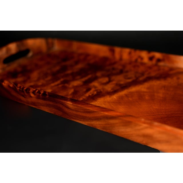 Rare Fragrant Thuya Exotic Wood Tray Large 15.5" Solid Wood For Sale - Image 16 of 18