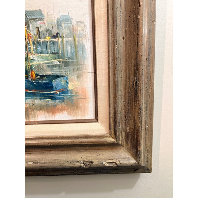 1970s Mid-Century Modern Alan Simpson Original Oil Painting in Mexico Wood Frame For Sale - Image 4 of 10