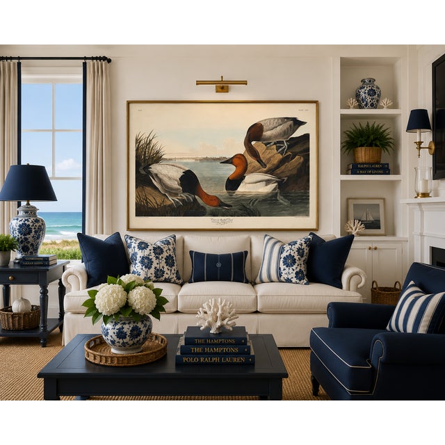 Illustration Canvas Backed Duck, Vintage Art Print Reproduction From Birds of America by John James Audubon, 60" X 40" For Sale - Image 3 of 10