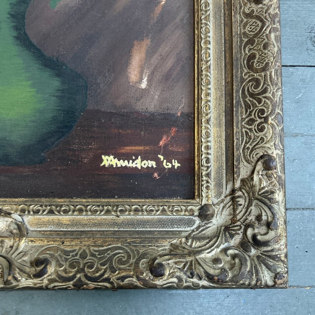 Impressionist 1960’s Original Impressionist Still Life Flowers in Vase Painting Chunky Frame For Sale - Image 3 of 5