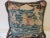 Traditional Blue & Tan Woven Square Decorative Tapestry Pillow For Sale - Image 3 of 9