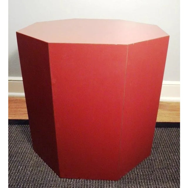 1960s Vintage Modern Burnt Orange Octagonal Table For Sale - Image 5 of 6
