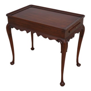 Henkel Harris Cherry Queen Anne 5416 Tea Table For Sale