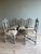 Set of Eight Carved Italian Dining Chairs With Painted Wood Frames and Linen Upholstered Seats - Two Armchairs - Six Sidechairs For Sale - Image 9 of 12
