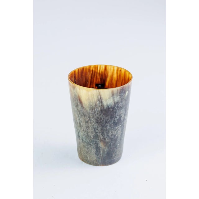 Antique Horn Beaker with Sterling Cross, Late 19th Century, England Excellent Condition