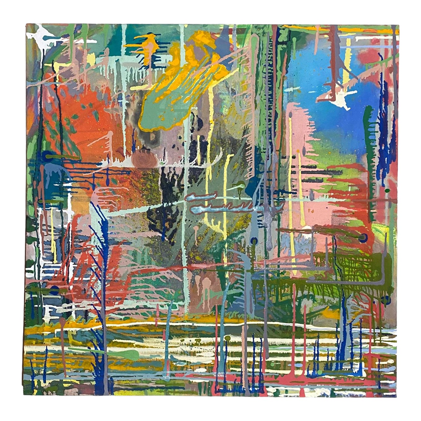 Modern Abstract Color Study in Oil on Canvas by P.L.Bradbury | Chairish
