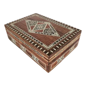 Moroccan Inlaid Marquetry Hardwood Box Ornate Khatam Style
