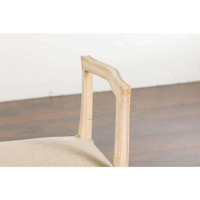 1920s French Carved Walnut Upholstered Bench with Natural Finish For Sale - Image 9 of 12