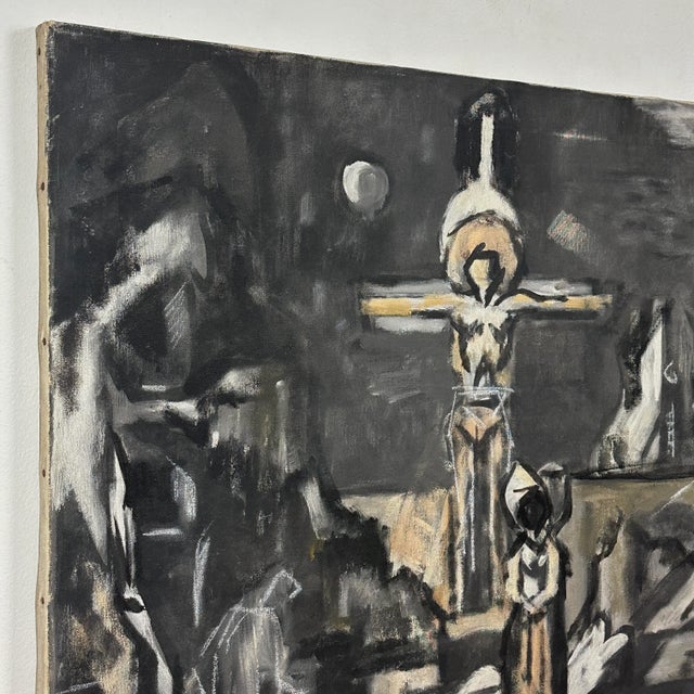 Frederick Robbins Childs (1908-1978) - Untitled Modernist Abstract Crucifixion, Signed (1951, Oil on Canvas)/Fernand Léger For Sale In Philadelphia - Image 6 of 7