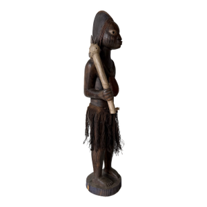 Vintage African Hand-Carved Wood Tribal Figure Sculpture