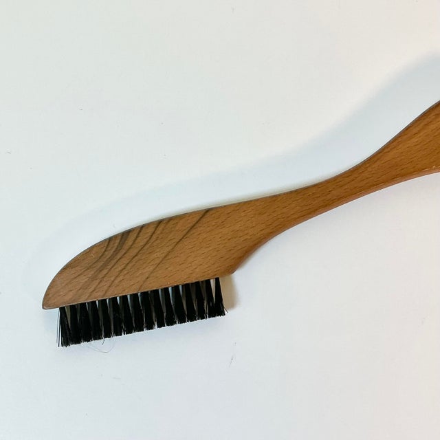 Mid 20th Century Mid-Century Boho Chic Folding Travel Wood Hanger With Lint Brushes. For Sale - Image 5 of 14