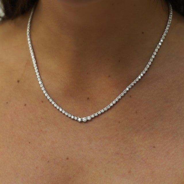 3.5 Carat Diamond Cupcake Graduated Tennis Necklace For Sale - Image 9 of 9