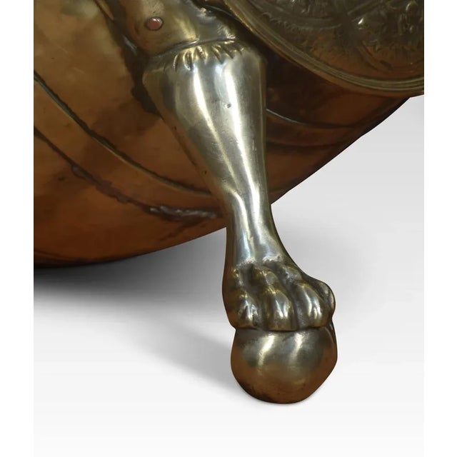Metal Brass Coal Bin, 1890s For Sale - Image 7 of 8