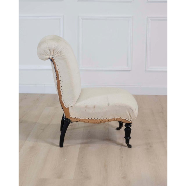 19th Century Napoleon III Scroll Back Slipper Chair, Ready to Upholster For Sale In Atlanta - Image 6 of 8