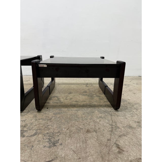 Percival Lafer Mp-97 Rosewood and Smoked Glass Side Tables, 1970s - A Pair For Sale - Image 9 of 17